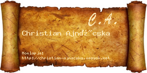 Christian Ajnácska névjegykártya
